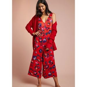 Anthropologie Floreat Rose Jumpsuit